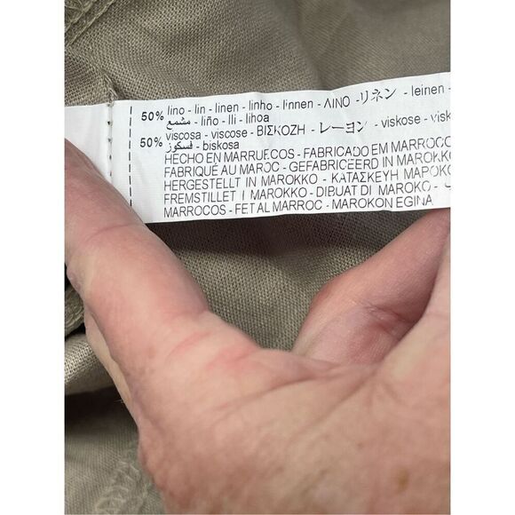 ZARA LINEN BLEND CARGO JUMPSUIT Sz M - Picture 9 of 9